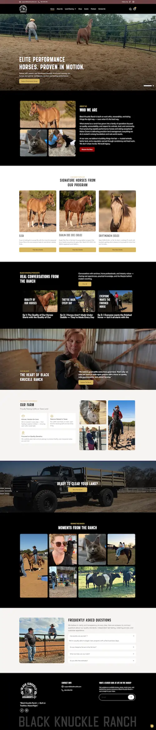 Black Knuckle Ranch — homepage screenshot