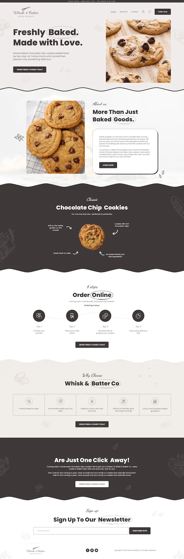 Whisk & Batter Co — homepage screenshot
